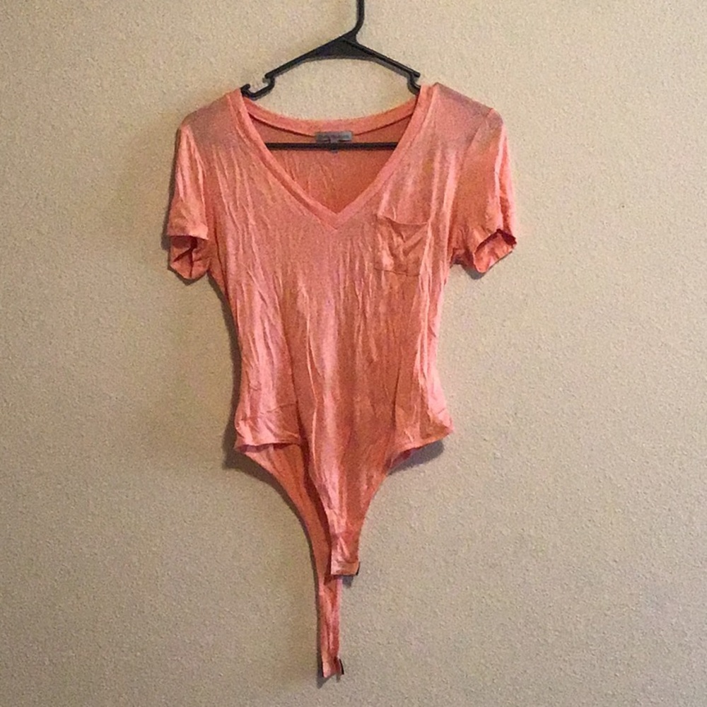 Pink pocket tee with snaps